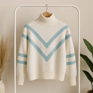 Women’s Creamy mock turtleneck sweater size medium